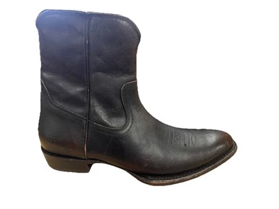 Frye Mens Size 9 Austin Inside Zip Western Boot Cognac Renice Leather Shoe - Image 1 of 4