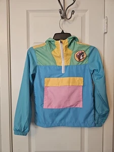 Buc-ee's Hooded Windbreaker Color Block Spell Out 1/4 Zip Youth Small - Picture 1 of 10