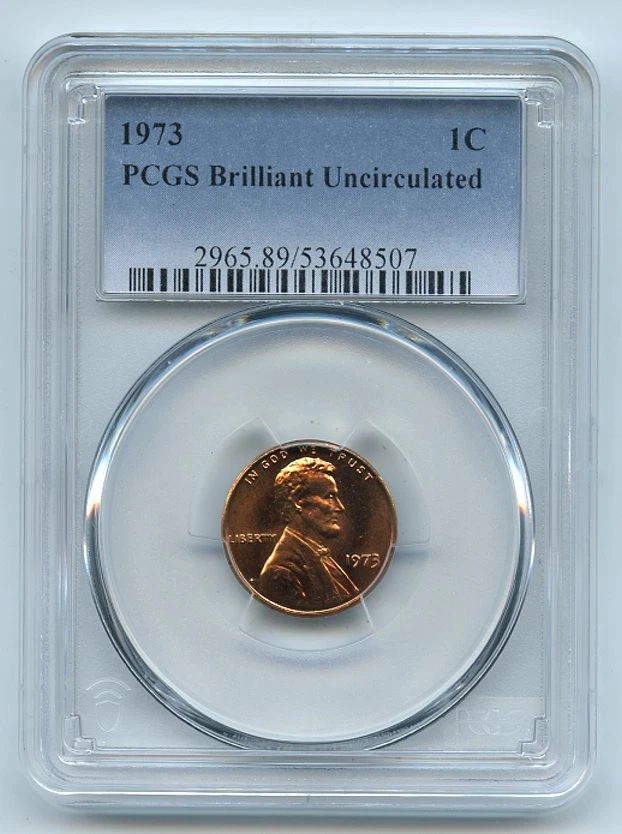 1973 1C Lincoln Cent PCGS Brilliant Uncirculated BU - Image 1 of 1