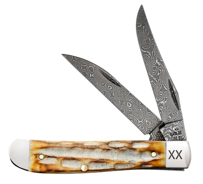 Cuchillo de Bolsillo Case xx Cuchillos Mini Trapper Hueso Natural Quemado 27233 Damasco Foto 1 de 4