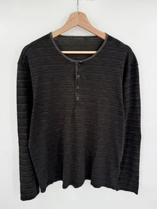 Camicia John Varvatos uomo media Henley manica lunga pullover cotone preppy - Foto 1 di 6