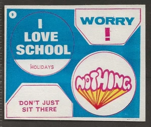 SOMPORTEX-CRAZY BUTTON STICKERS 1960-#09- WORRY  - Picture 1 of 2