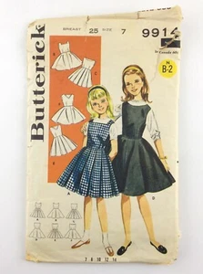 Vintage Cut Butterick Girl Variety Pullover 9914 Brust 25 Größe 7 Muster M925 - Bild 1 von 3