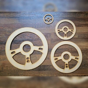 Steering Wheel MDF Craft Shapes Wooden 5-60cm Decoration Rally Race Car Driving - Picture 1 of 19