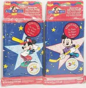 2 Packungen Disney Mickey Mouse Kinder Sport abnehmbare selbstklebende Bordüre Tapete - Bild 1 von 1
