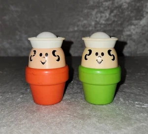 Vintage Child Guidance Lot of 2 Sailor Chunky Toy VGC 3.25" Figure Oarnge/Green  - Picture 1 of 4