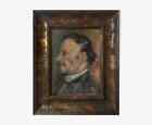 Antique Painting On Canvas "Impressionist Portrait" By Adrian Oscar Scheiterberg