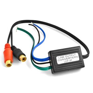 Speaker to Gold Female RCA High to Low Line Output Converter for Car Audio