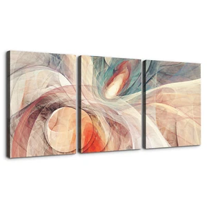 3pcs/set Abstract Red Blue Pattern Canvas Wall Art for Home And Dormitory Decor - Picture 1 of 6