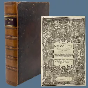 1591 Pulpit Folio Bishops’ Bible with Titles Garden of Eden Engraving King James - Imagen 1 de 12