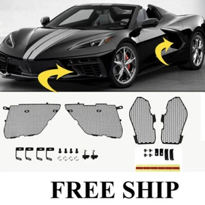 For Corvette C8 Z51 2020-24 Front Grill Radiator Guard + Side Intake Mesh Grille - Picture 1 of 15