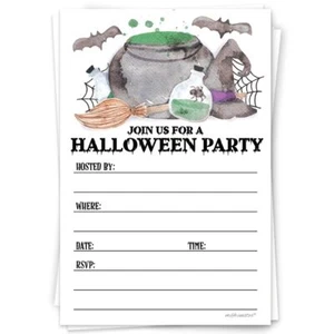Witch Halloween Invitations With Envelopes For Kids or Adult Halloween Party ... - Picture 1 of 5