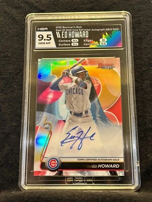 2020 Bowman's Best Gold Refractor Autograph Ed Howard 12/50 HGA 9.5 - Image 1 of 2