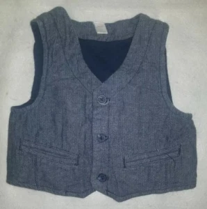 Chaleco de mezclilla azul con botones para niños talla 24 meses 100 % algodón bolsillos delanteros - Imagen 1 de 3