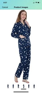 GLOBAL Comfy Pajamas for Women 2-Piece Warm and Cozy Flannel Pj Set of Loungewea - Picture 1 of 4