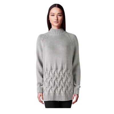 Simply Vera Wang Womens Gray Crew Neck Cable Knit Pullover Sweater Sz S New - Image 1 of 4