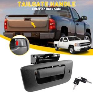 Tailgate Handle Latch w/Lock & Bezel For 2007-2014 Chevy Silverado GMC Sierra - Picture 1 of 20