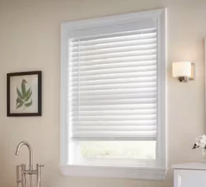 Home Decorators Collection White Cordless Faux Wood Blinds 31X54 - Picture 1 of 1