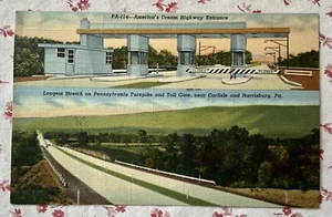 Vintage UNUSED Postcard Pennsylvania Turnpike Tollgate Near Carlisle Harrisburg - Picture 1 of 3