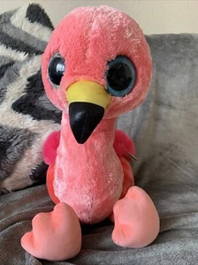 TY Beanie Boo Large Gilda, Flamingo Glitzerauge mit Etikett - Bild 1 von 8