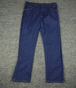 Wrangler FR Jeans Mens 38X32 Blue Denim Flame Resistant Relaxed Fit CAT2 Work - Picture 1 of 14