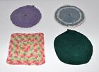 Vintage Lot of 4 Mid Century Handmade Crochet Hot Pad Potholders 