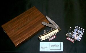 Schrade Migratory Bird Knife 1985 USA Limited Edition Scrimshaw Set W/Packaging