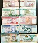 Jordan 1992 2002 Set 5 Pcs 1 2 And 1 And 5 And 10 And 20 Dinars P 28B And 29B And 25A And 26A And 27A Unc