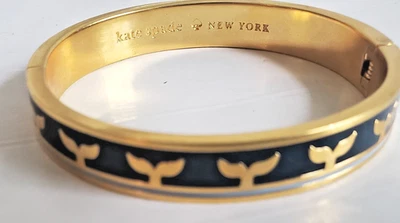 Brazalete Brazalete Kate Spade Ballena del Tiempo Ballenas Dorado y Azul Foto 1 de 3