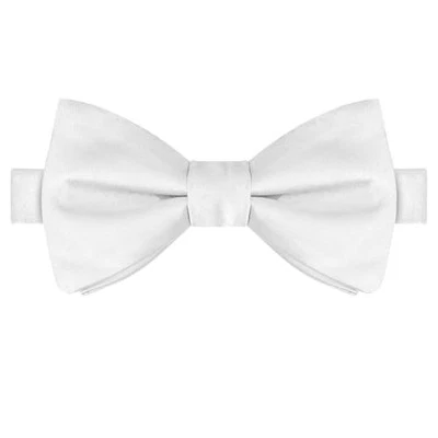  Gravata borboleta masculina pré-amarrada smoking ajustável adulto cetim gravata borboleta prata geada - Imagem 1 de 4