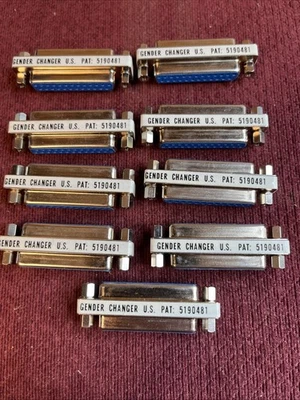 (9) 25-Pin DB25 Female to Female F/F Gender Changer Adapter PAT: 5190481 - Image 1 of 2
