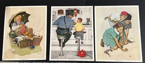 Norman Rockwell (3) Prints 1972 Curtis Publishing Unframed Marble Soda Shop Boat - Picture 1 of 7