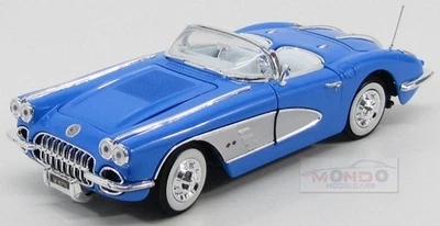 1:18 MotorMax Chevrolet Corvette Spider 1958 Light Blue Silver MTM73109BL Modell - Immagine 1 di 2
