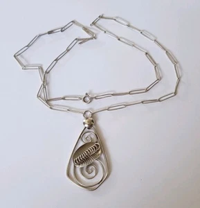 ArT DecO Kette mit Silber Anhänger   800er  Top! - Picture 1 of 3
