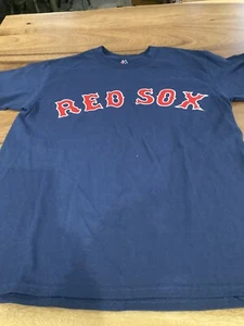 BOYS GIRLS YOUTH Boston Red Sox Blue Majestic T Shirt M MEDIUM NEW - Picture 1 of 2