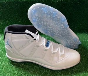 Nike Air Jordan 11 Retro Mid TD Football Cleats White Legend Blue Size 7 14 15 - Picture 1 of 5