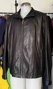 ERMENEGILDO ZEGNA SPORT SCHWARZE LEDERJACKE / MANTEL HERREN GR. XXL - Bild 1 von 8
