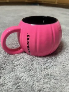 Starbucks Fall 2023 Neon Pink Halloween Pumpkin 12oz Ceramic Mug - Picture 1 of 5