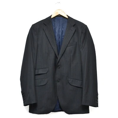 Hackett Chelsea 100% Wool Gray Striped Gray Blazer Jacket Size 50/L - Image 1 of 4