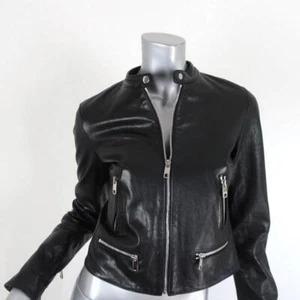 Dolce & Gabbana Leather Moto Jacket Black Size 38 Biker Jacket - Picture 1 of 8