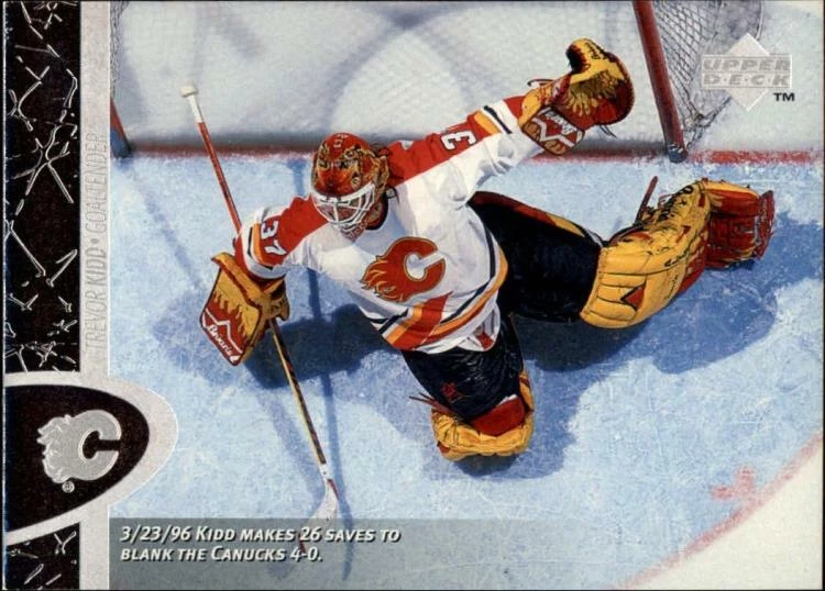 1996-97 Upper Deck #25 Trevor Kidd NM Near Mint Flames - Image 1 of 1