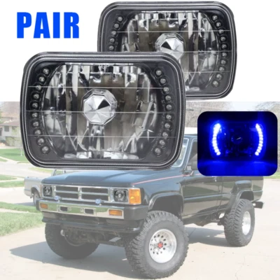 Пара синих светодиодных дневных ходовых огней 5X7 дюймов 7x6 дюймов для пикапа Toyota 1982-1996 1997 годов выпуска - Изображение 1 из 4