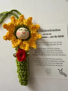 💖 Sorgenwürmchen/ Glückswürmchen/ gehäkelt handarbeit - Bild 1 von 3