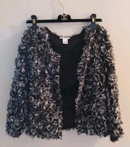 Alberto Makali Nordstrom Tulle Floral Black, White, Gray Jacket Blazer Size L - Picture 1 of 9