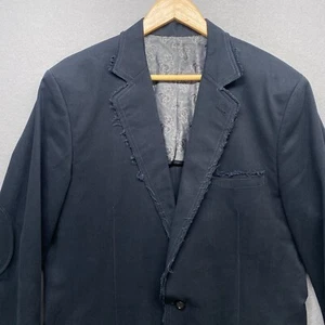 elevee Custom Clothing Sport Coat Mens 44 Long Black Raw Edges Rock - Picture 1 of 17