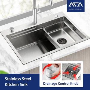 Smart Drainage Detachable Colander Single Bowl Kitchen Sink Overflow 680x450mm - Picture 1 of 13