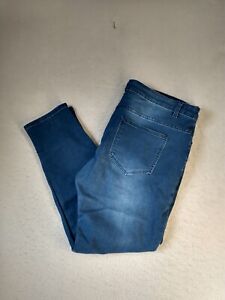 Bee Ceci Womens Denim Jeans 20 Blue Mid Rise Distressed Dark Wash Skinny