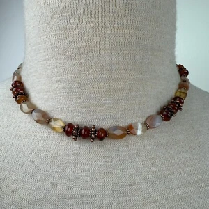 Carnelian Beaded Necklace 17.5" Magnetic Clasp - Picture 1 of 11