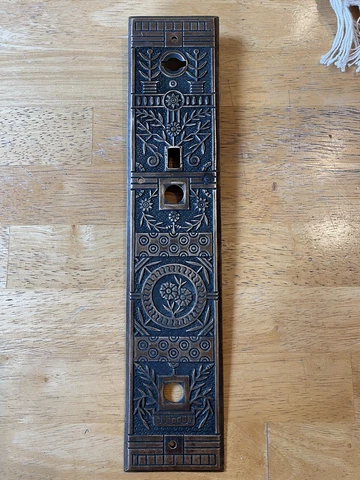 Antique Ornate Brass Doorplate Victorian Cover