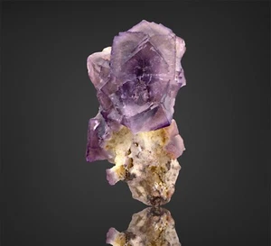 Collection/ Gem grade tetrahexahedrons Purple fluorite specimen On Matrix - Picture 1 of 3